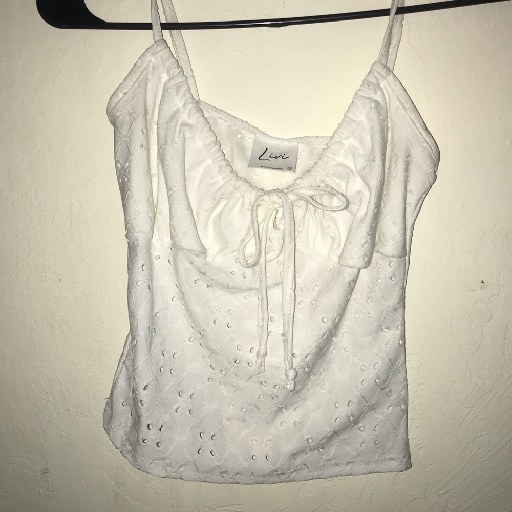 White dainty crop top